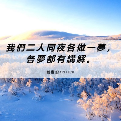 Picture 06 - 創 世 記 41:11 CUVT - 我 們 二 人 同 夜 各 做 一 夢 ， 各 - Bible Verse Picture
