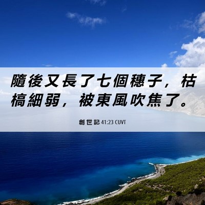 Picture 06 - 創 世 記 41:23 CUVT - 隨 後 又 長 了 七 個 穗 子 ， 枯 槁 - Bible Verse Picture