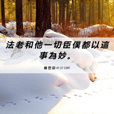 Picture 06 - 創 世 記 41:37 CUVT - 法 老 和 他 一 切 臣 僕 都 以 這 事 - Bible Verse Picture