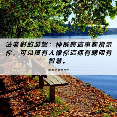 Picture 06 - 創 世 記 41:39 CUVT - 法 老 對 約 瑟 說 ： 神 既 將 這 事 - Bible Verse Picture