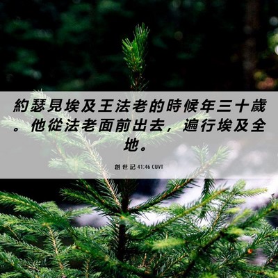 Picture 06 - 創 世 記 41:46 CUVT - 約 瑟 見 埃 及 王 法 老 的 時 候 年 - Bible Verse Picture