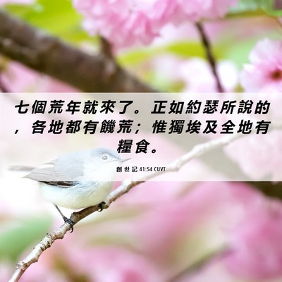 Picture 06 - 創 世 記 41:54 CUVT - 七 個 荒 年 就 來 了 。 正 如 約 瑟 - Bible Verse Picture