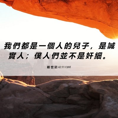 Picture 06 - 創 世 記 42:11 CUVT - 我 們 都 是 一 個 人 的 兒 子 ， 是 - Bible Verse Picture