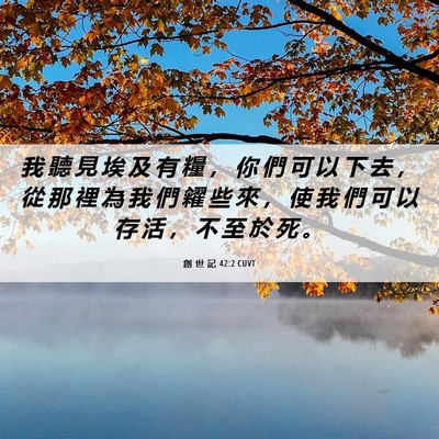 Picture 06 - 創 世 記 42:2 CUVT - 我 聽 見 埃 及 有 糧 ， 你 們 可 以 - Bible Verse Picture