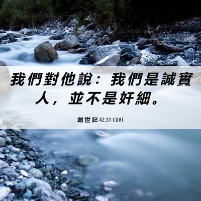Picture 06 - 創 世 記 42:31 CUVT - 我 們 對 他 說 ： 我 們 是 誠 實 人 - Bible Verse Picture