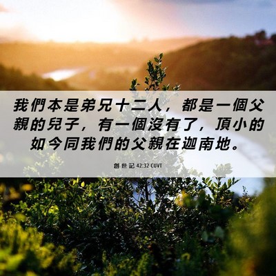 Picture 06 - 創 世 記 42:32 CUVT - 我 們 本 是 弟 兄 十 二 人 ， 都 是 - Bible Verse Picture