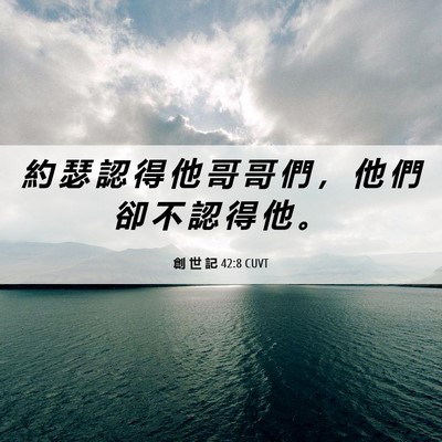 Picture 06 - 創 世 記 42:8 CUVT - 約 瑟 認 得 他 哥 哥 們 ， 他 們 卻 - Bible Verse Picture