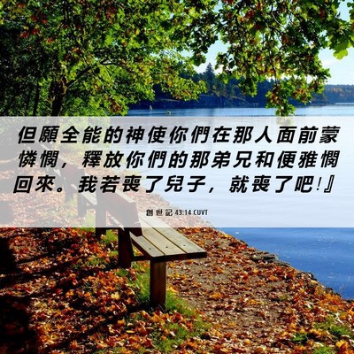 Picture 06 - 創 世 記 43:14 CUVT - 但 願 全 能 的 神 使 你 們 在 那 人 - Bible Verse Picture