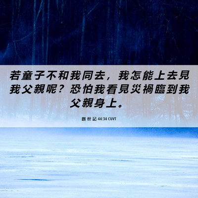 Picture 06 - 創 世 記 44:34 CUVT - 若 童 子 不 和 我 同 去 ， 我 怎 能 - Bible Verse Picture
