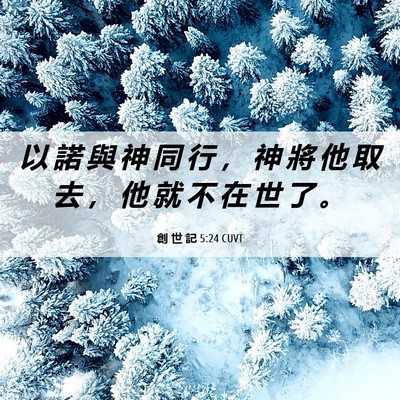 Picture 06 - 創 世 記 5:24 CUVT - 以 諾 與 神 同 行 ， 神 將 他 取 去 - Bible Verse Picture