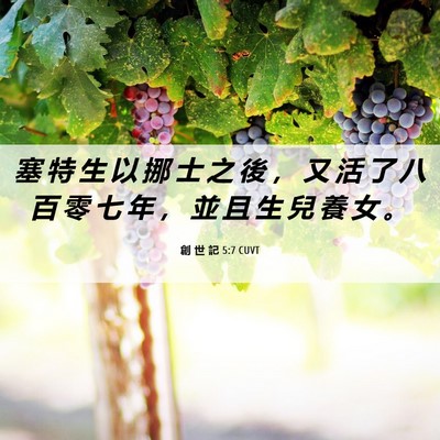 Picture 06 - 創 世 記 5:7 CUVT - 塞 特 生 以 挪 士 之 後 ， 又 活 了 - Bible Verse Picture