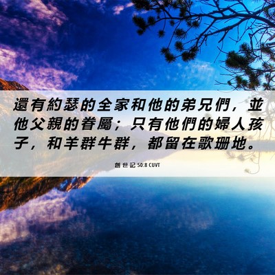 Picture 06 - 創 世 記 50:8 CUVT - 還 有 約 瑟 的 全 家 和 他 的 弟 兄 - Bible Verse Picture