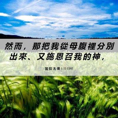 Picture 06 - 加 拉 太 書 1:15 CUVT - 然 而 ， 那 把 我 從 母 腹 裡 分 別 - Bible Verse Picture