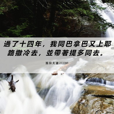 Picture 06 - 加 拉 太 書 2:1 CUVT - 過 了 十 四 年 ， 我 同 巴 拿 巴 又 - Bible Verse Picture