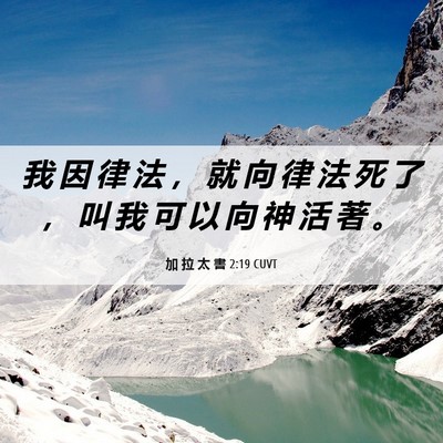 Picture 06 - 加 拉 太 書 2:19 CUVT - 我 因 律 法 ， 就 向 律 法 死 了 ， - Bible Verse Picture