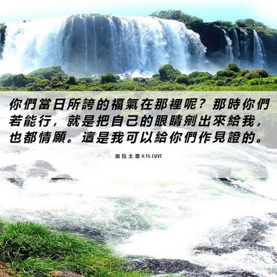 Picture 06 - 加 拉 太 書 4:15 CUVT - 你 們 當 日 所 誇 的 福 氣 在 那 裡 - Bible Verse Picture
