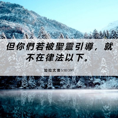 Picture 06 - 加 拉 太 書 5:18 CUVT - 但 你 們 若 被 聖 靈 引 導 ， 就 不 - Bible Verse Picture