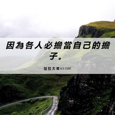 Picture 06 - 加 拉 太 書 6:5 CUVT - 因 為 各 人 必 擔 當 自 己 的 擔 子 - Bible Verse Picture
