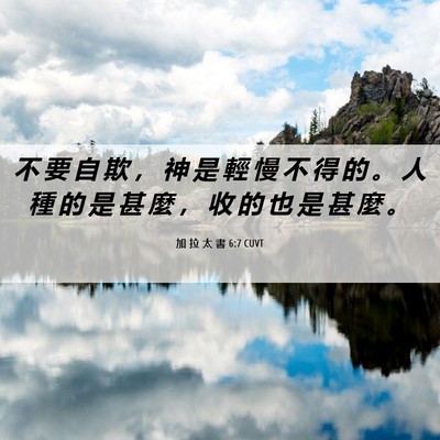 Picture 06 - 加 拉 太 書 6:7 CUVT - 不 要 自 欺 ， 神 是 輕 慢 不 得 的 - Bible Verse Picture