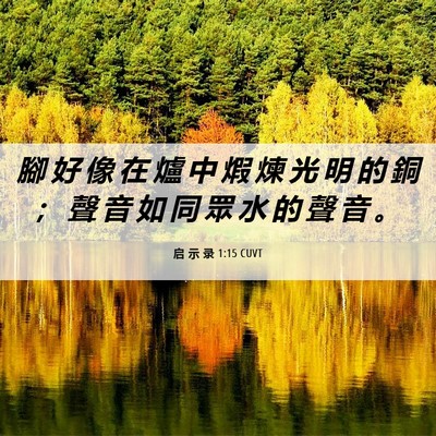 Picture 06 - 启 示 录 1:15 CUVT - 腳 好 像 在 爐 中 煆 煉 光 明 的 銅 - Bible Verse Picture