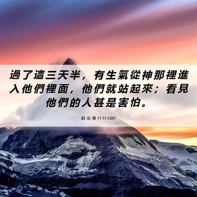 Picture 06 - 启 示 录 11:11 CUVT - 過 了 這 三 天 半 ， 有 生 氣 從 神 - Bible Verse Picture