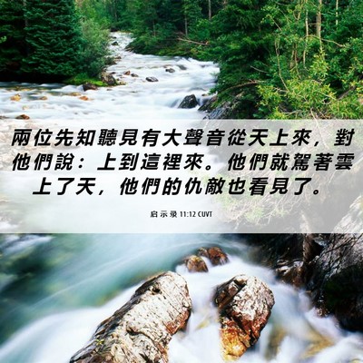 Picture 06 - 启 示 录 11:12 CUVT - 兩 位 先 知 聽 見 有 大 聲 音 從 天 - Bible Verse Picture