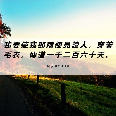 Picture 06 - 启 示 录 11:3 CUVT - 我 要 使 我 那 兩 個 見 證 人 ， 穿 - Bible Verse Picture