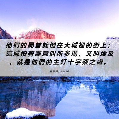 Picture 06 - 启 示 录 11:8 CUVT - 他 們 的 屍 首 就 倒 在 大 城 裡 的 - Bible Verse Picture