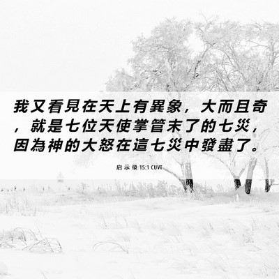 Picture 06 - 启 示 录 15:1 CUVT - 我 又 看 見 在 天 上 有 異 象 ， 大 - Bible Verse Picture
