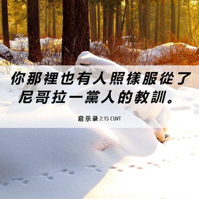 Picture 06 - 启 示 录 2:15 CUVT - 你 那 裡 也 有 人 照 樣 服 從 了 尼 - Bible Verse Picture