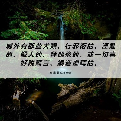 Picture 06 - 启 示 录 22:15 CUVT - 城 外 有 那 些 犬 類 、 行 邪 術 的 - Bible Verse Picture