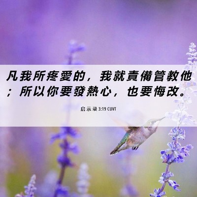 Picture 06 - 启 示 录 3:19 CUVT - 凡 我 所 疼 愛 的 ， 我 就 責 備 管 - Bible Verse Picture