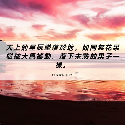 Picture 06 - 启 示 录 6:13 CUVT - 天 上 的 星 辰 墜 落 於 地 ， 如 同 - Bible Verse Picture