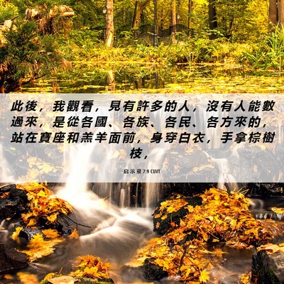 Picture 06 - 启 示 录 7:9 CUVT - 此 後 ， 我 觀 看 ， 見 有 許 多 的 - Bible Verse Picture