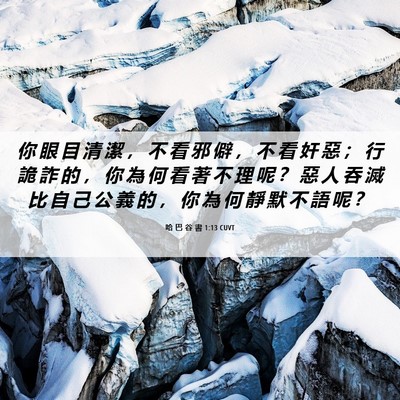 Picture 06 - 哈 巴 谷 書 1:13 CUVT - 你 眼 目 清 潔 ， 不 看 邪 僻 ， 不 - Bible Verse Picture
