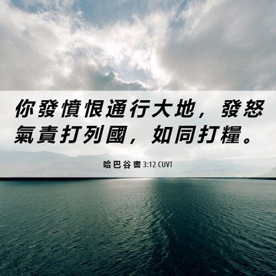 Picture 06 - 哈 巴 谷 書 3:12 CUVT - 你 發 憤 恨 通 行 大 地 ， 發 怒 氣 - Bible Verse Picture