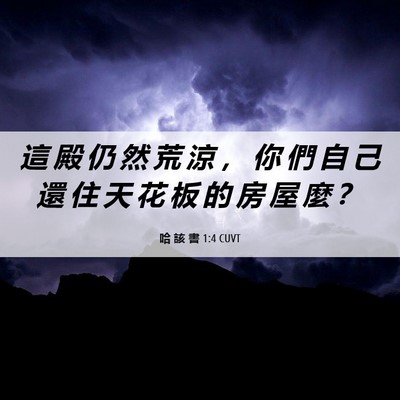 Picture 06 - 哈 該 書 1:4 CUVT - 這 殿 仍 然 荒 涼 ， 你 們 自 己 還 - Bible Verse Picture