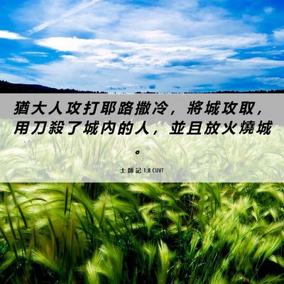 Picture 06 - 士 師 記 1:8 CUVT - 猶 大 人 攻 打 耶 路 撒 冷 ， 將 城 - Bible Verse Picture