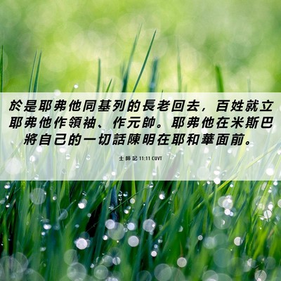 Picture 06 - 士 師 記 11:11 CUVT - 於 是 耶 弗 他 同 基 列 的 長 老 回 - Bible Verse Picture