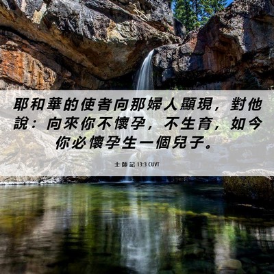 Picture 06 - 士 師 記 13:3 CUVT - 耶 和 華 的 使 者 向 那 婦 人 顯 現 - Bible Verse Picture