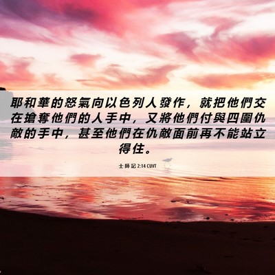Picture 06 - 士 師 記 2:14 CUVT - 耶 和 華 的 怒 氣 向 以 色 列 人 發 - Bible Verse Picture