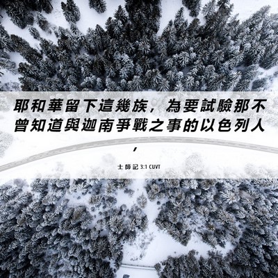 Picture 06 - 士 師 記 3:1 CUVT - 耶 和 華 留 下 這 幾 族 ， 為 要 試 - Bible Verse Picture