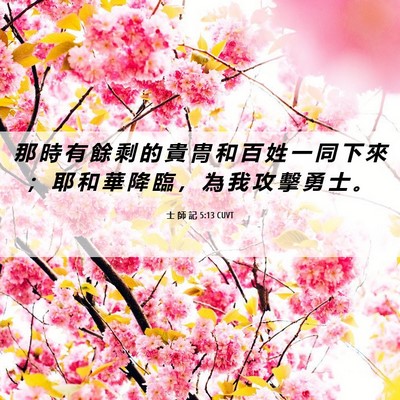 Picture 06 - 士 師 記 5:13 CUVT - 那 時 有 餘 剩 的 貴 冑 和 百 姓 一 - Bible Verse Picture