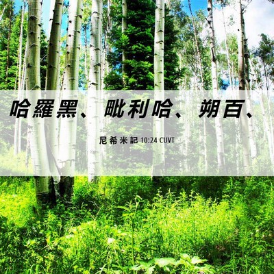Picture 06 - 尼 希 米 記 10:24 CUVT - 哈 羅 黑 、 毗 利 哈 、 朔 百 - Bible Verse Picture