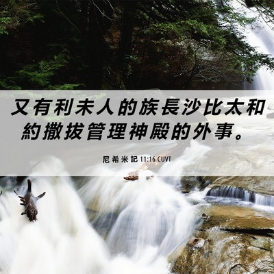 Picture 06 - 尼 希 米 記 11:16 CUVT - 又 有 利 未 人 的 族 長 沙 比 太 和 - Bible Verse Picture