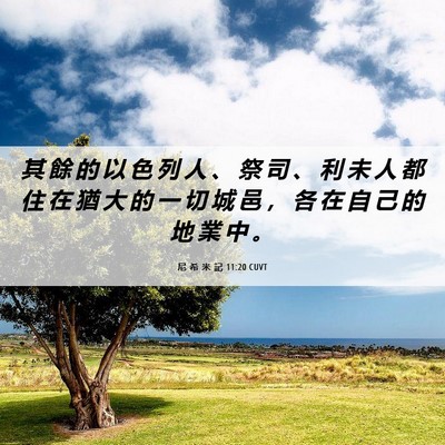 Picture 06 - 尼 希 米 記 11:20 CUVT - 其 餘 的 以 色 列 人 、 祭 司 、 利 - Bible Verse Picture