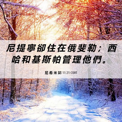 Picture 06 - 尼 希 米 記 11:21 CUVT - 尼 提 寧 卻 住 在 俄 斐 勒 ； 西 哈 - Bible Verse Picture