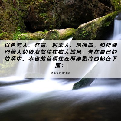 Picture 06 - 尼 希 米 記 11:3 CUVT - 以 色 列 人 、 祭 司 、 利 未 人 、 - Bible Verse Picture