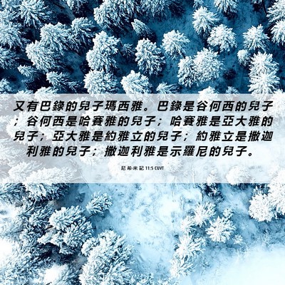 Picture 06 - 尼 希 米 記 11:5 CUVT - 又 有 巴 錄 的 兒 子 瑪 西 雅 。 巴 - Bible Verse Picture