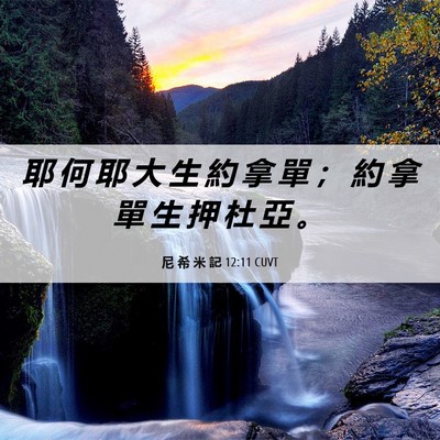 Picture 06 - 尼 希 米 記 12:11 CUVT - 耶 何 耶 大 生 約 拿 單 ； 約 拿 單 - Bible Verse Picture